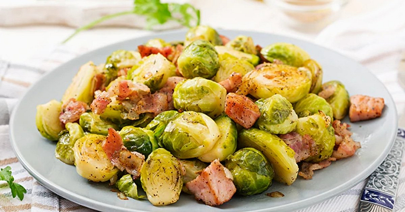 SMOKED BRUSSELS SPROUT WITH BACON