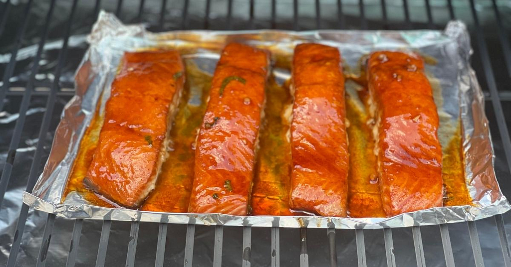 Smoke the salmon on a pellet grill