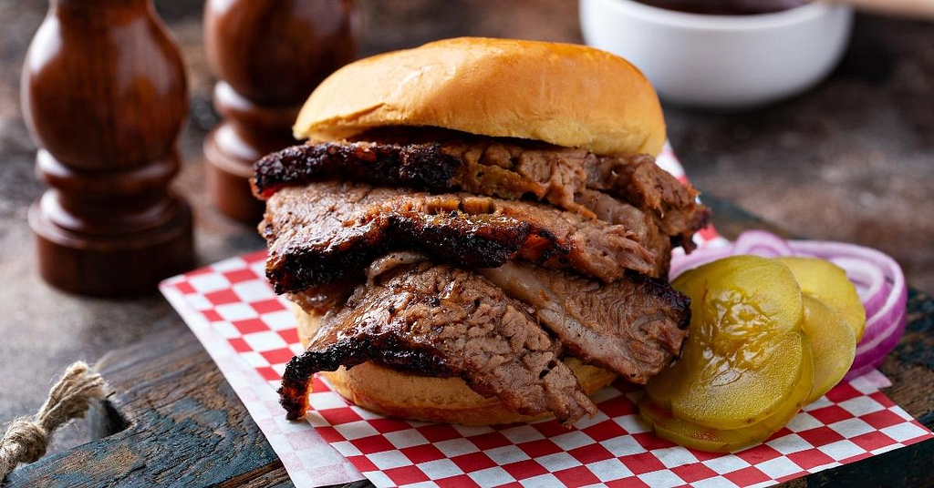 smoked brisket sandwich