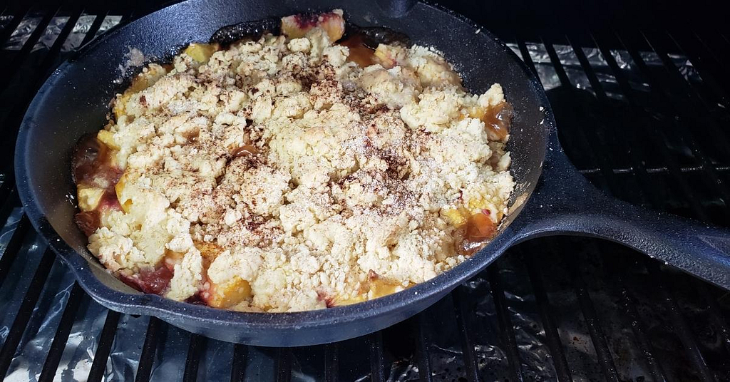 Check on the peach cobbler after 40 minutes