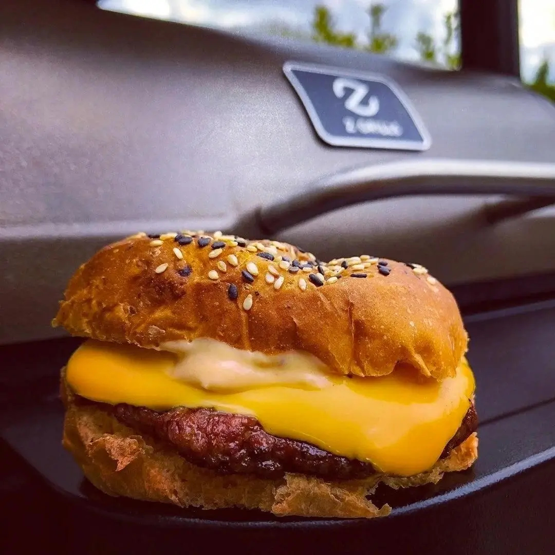 Burgers on a outlet pellet grill