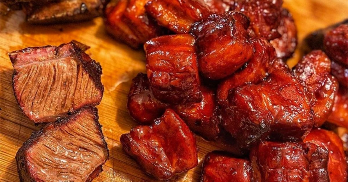 Maple Bourbon Pork Belly Burnt Ends