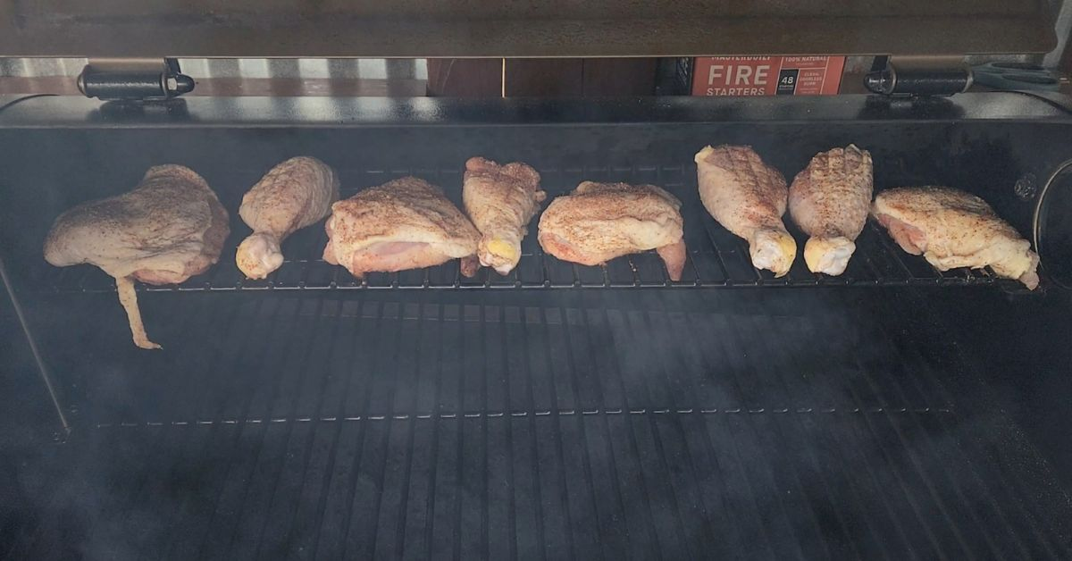 place the chicken thighs on the grill
