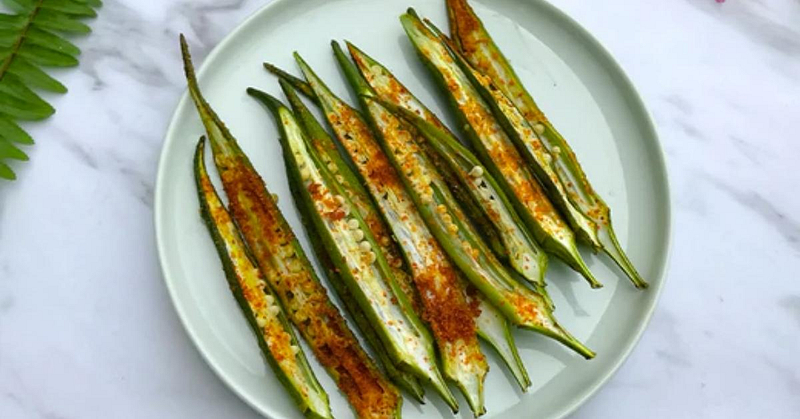 Peppery Grilled Okra