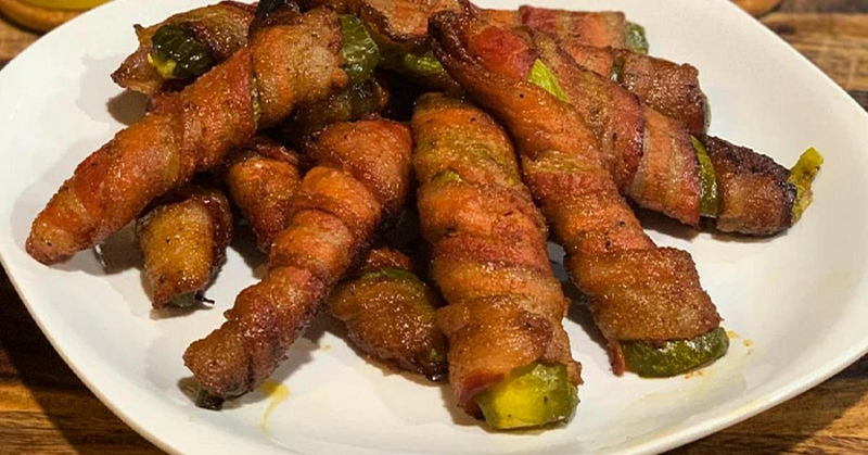 Smoked Bacon Wrapped Pickles