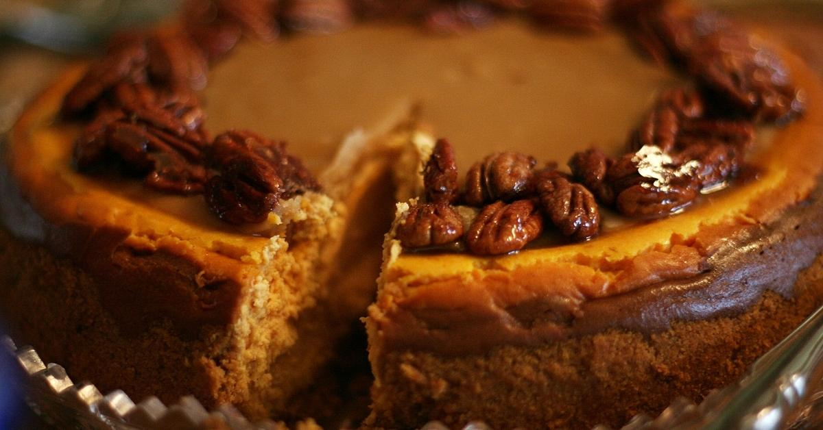 Cheesecake with Bourbon Pecan Topping