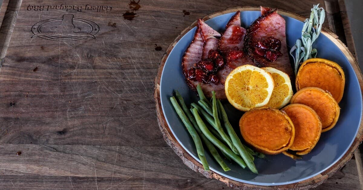 double smoked ham with cherry glaze