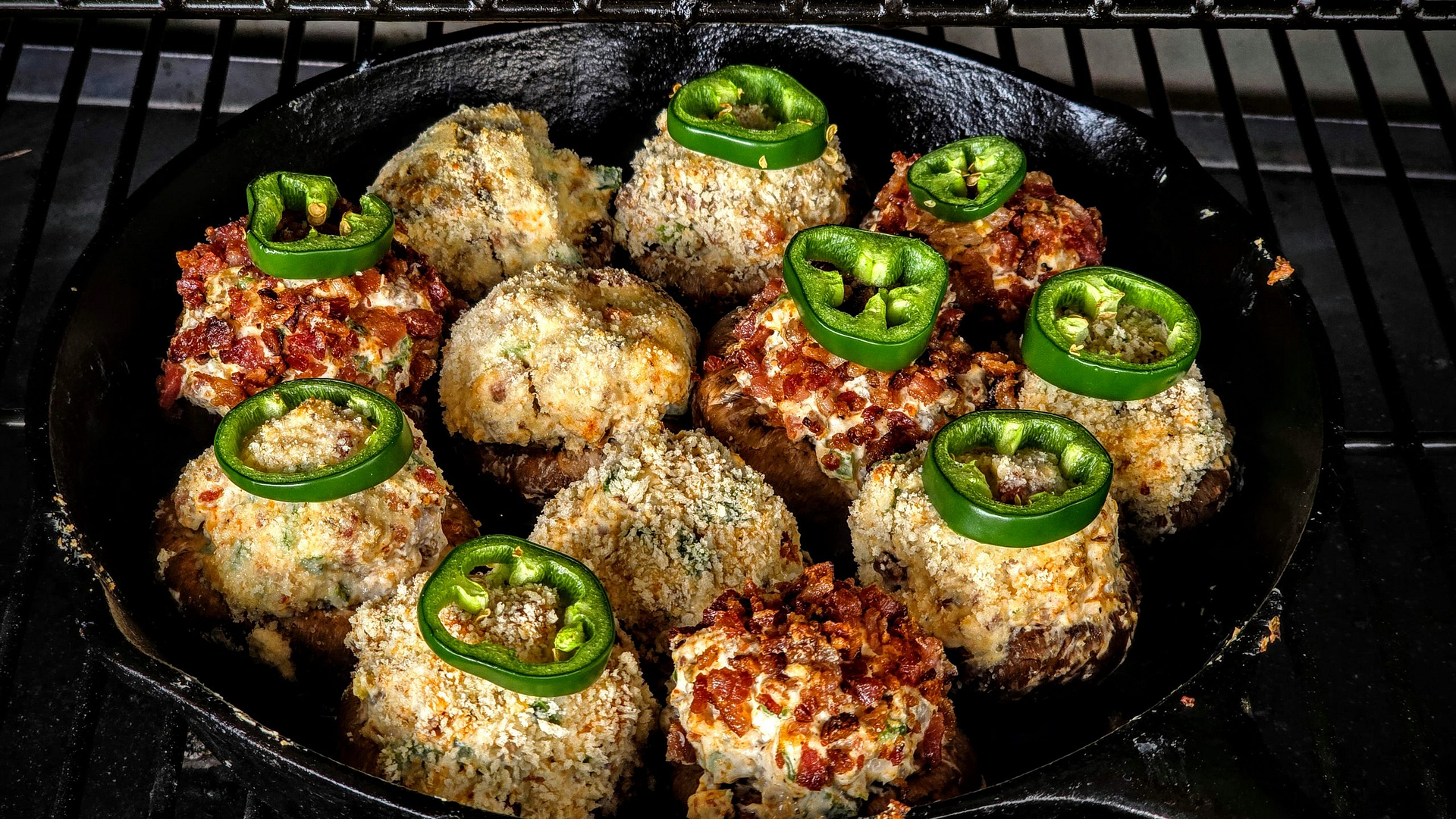 Jalapeno Stuffed Mushroom Poppers