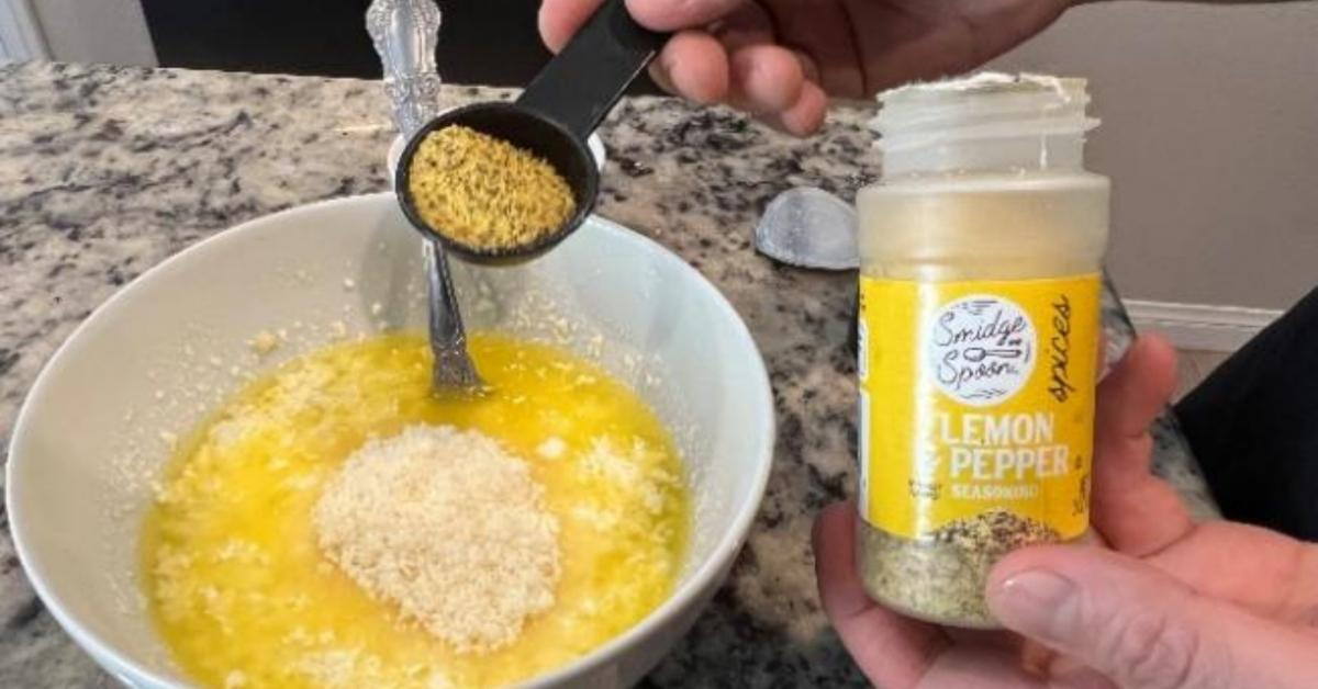 Mix in grated parmesan cheese and lemon pepper seasoning