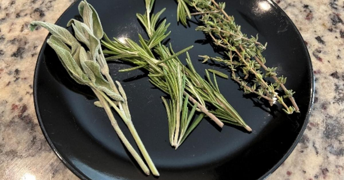 Tide thyme, sage, and rosemary